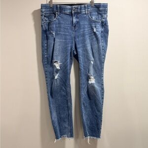 Torrid Women's Bombshell Straight Distressed Blue Ankle Jeans Size 18S